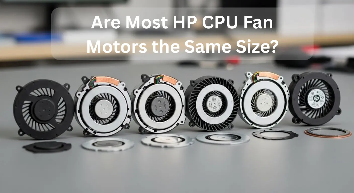 HP CPU fan motors of different sizes, highlighting the question: Are Most HP CPU Fan Motors the Same Size?