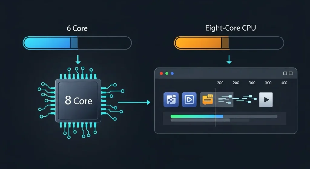 Comparison of 6-Core vs 8-Core CPU for Video Editing Performance – Is a Six-Core CPU Enough for Video Editing?