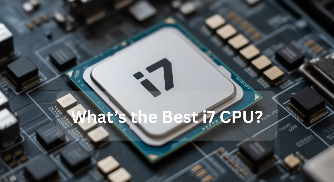 Close-up of an Intel i7 CPU on a motherboard, highlighting the question: What’s the Best i7 CPU?