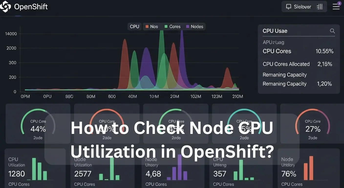 Graph showing Node CPU utilization in OpenShift with details on CPU cores, allocated capacity, and remaining capacity. Learn how to check Node CPU utilization in OpenShift.