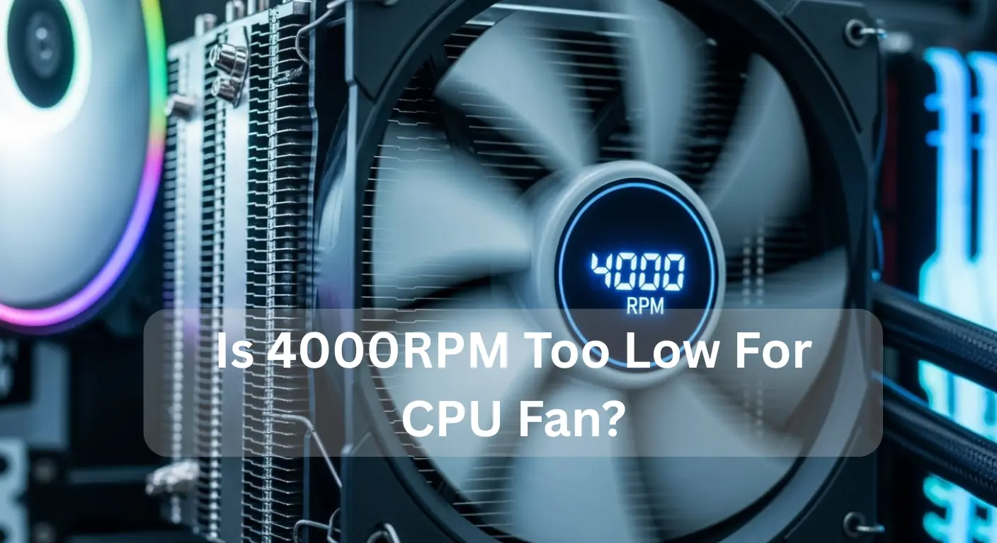 Is 4000RPM Too Low For CPU Fan? High-speed CPU cooling fan running at 4000 RPM inside a desktop PC system
