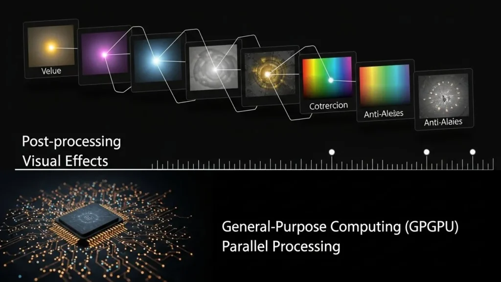 What the GPU Handles (Ultimate Breakdown): Visual effects, post-processing, and parallel GPGPU computing explained.